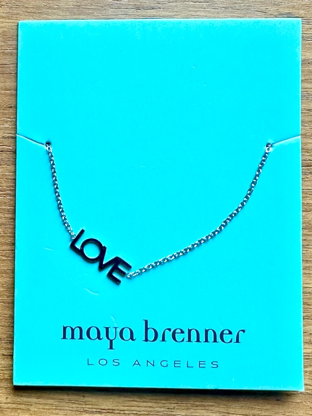 Maya Brenner LOVE Bracelet Silver Tone Chain Adjustable Designer Minimalist
